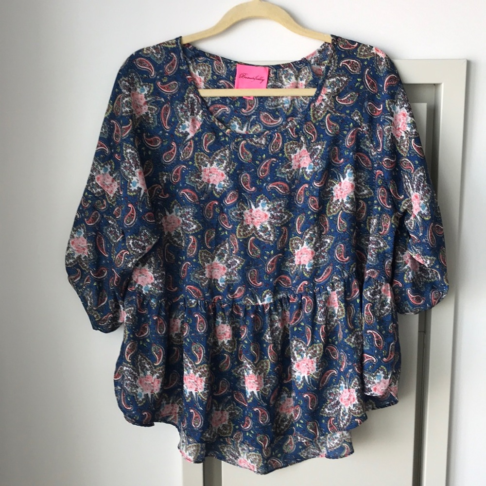 Paisley Bohemian Peasant Blouse